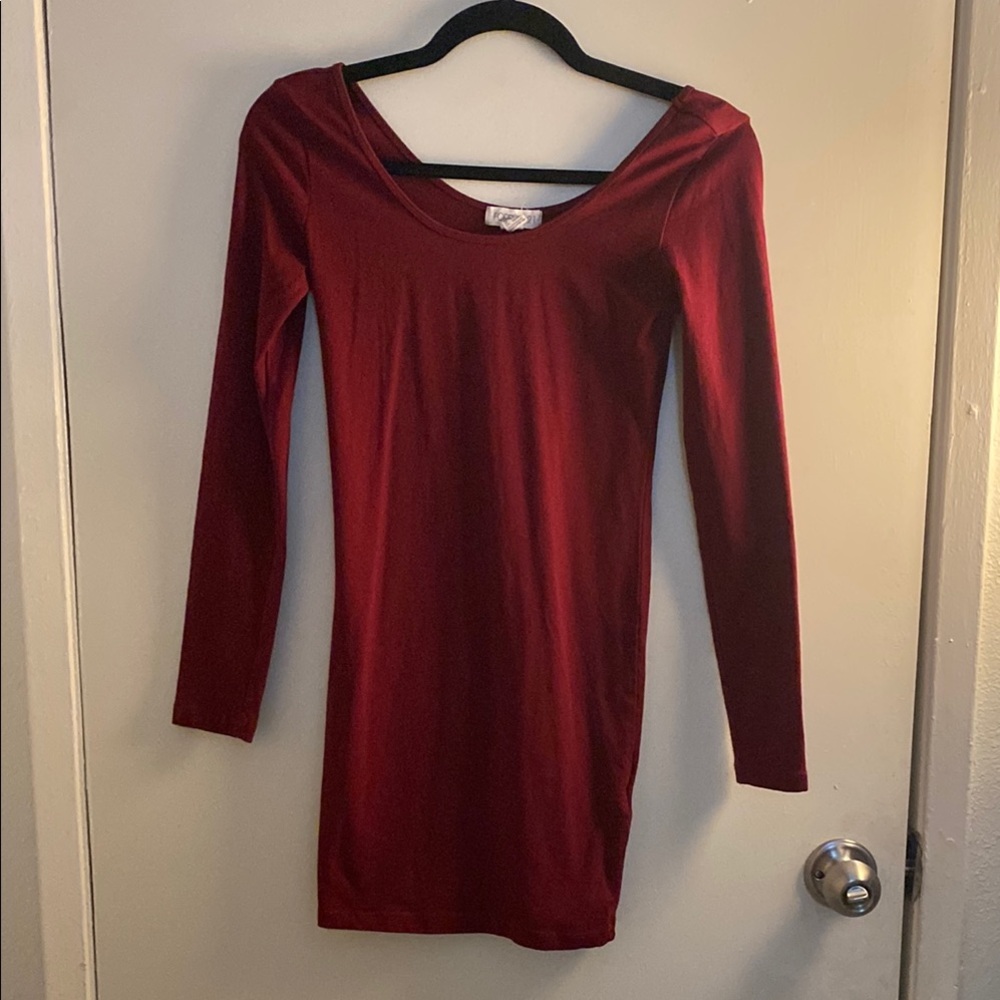 Red Long Sleeve Bodycon Dress